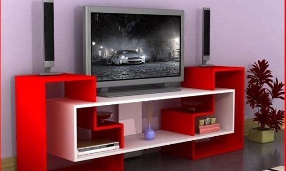 TV-Duvar Ünitesi Tasarımlarından Rengarenk Örnekler