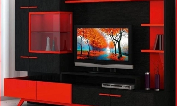 TV-Duvar Ünitesi Tasarımlarından Rengarenk Örnekler