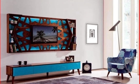 TV-Duvar Ünitesi Tasarımlarından Rengarenk Örnekler