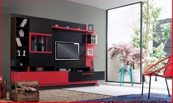 TV-Duvar Ünitesi Tasarımlarından Rengarenk Örnekler