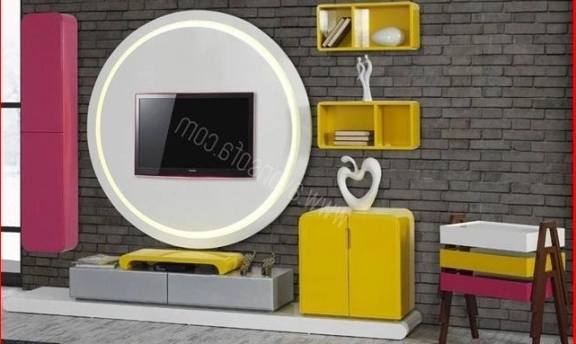 TV-Duvar Ünitesi Tasarımlarından Rengarenk Örnekler