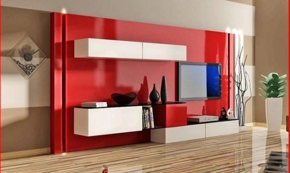 TV-Duvar Ünitesi Tasarımlarından Rengarenk Örnekler