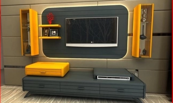 TV-Duvar Ünitesi Tasarımlarından Rengarenk Örnekler