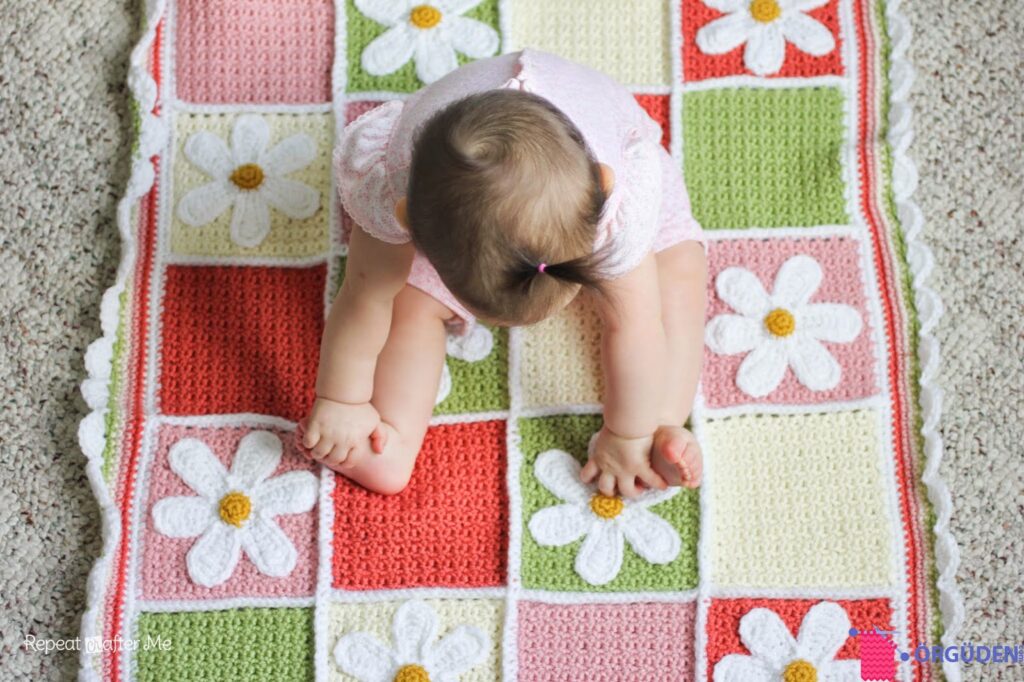 Papatya Motifli Örgü Bebek Battaniye Modelleri Melek Papatya Motifli Örgü Bebek Battaniye Modelleri Melek