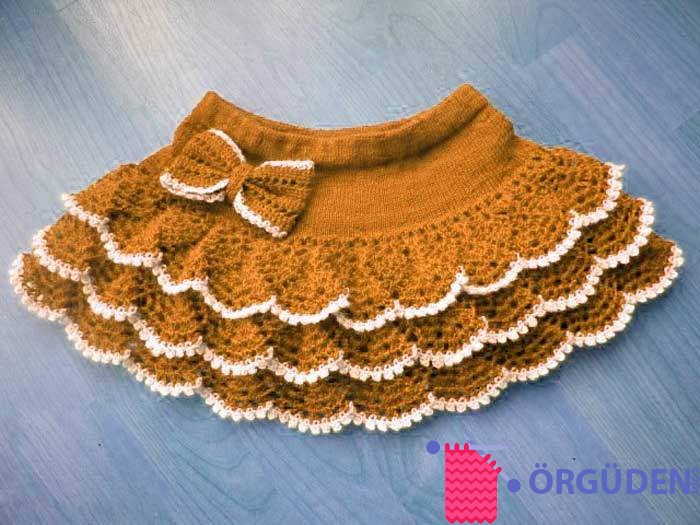 Örgü Kız Bebek Etek Modelleri Çok Renkli Modeller Melek