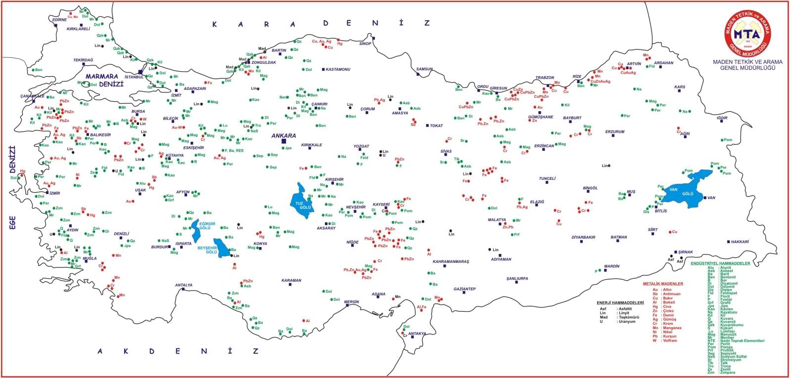 Türkiye'nin Yeraltı Kaynakları İle İlgili Haritası | Melekler Mekanı FORUM