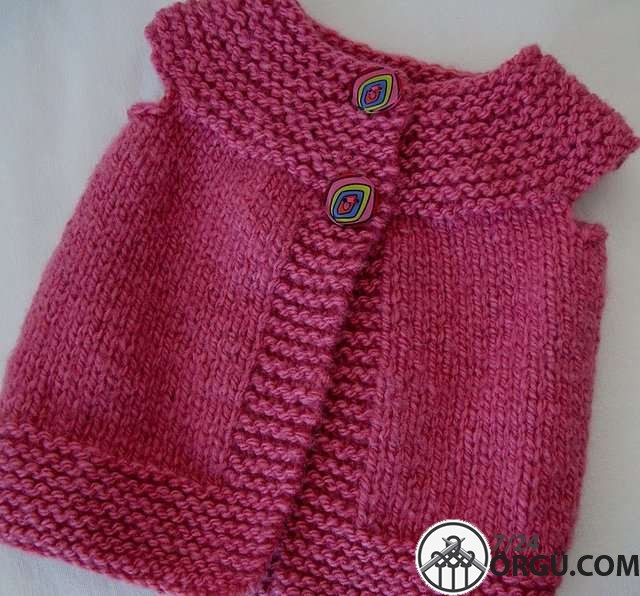 En güzel kız bebek yelek modelleri yapılışı ile birlikte