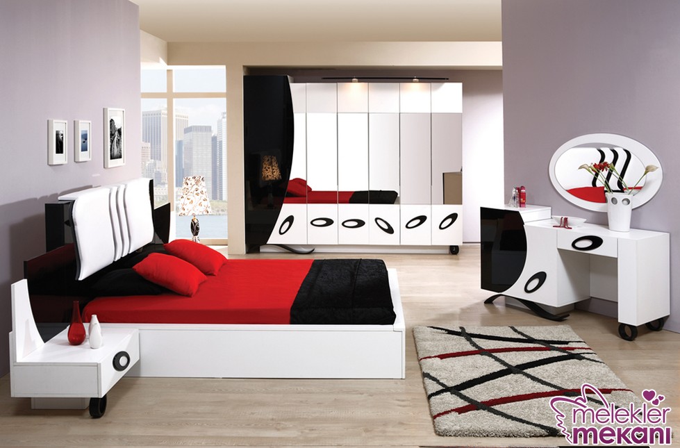 Siyah beyaz yatak odaları ile şık dekoratiflikler Melek Kadınlar